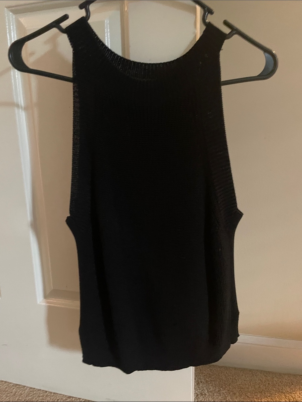 Alya Women’s Black Knit High-Neck Tank Top